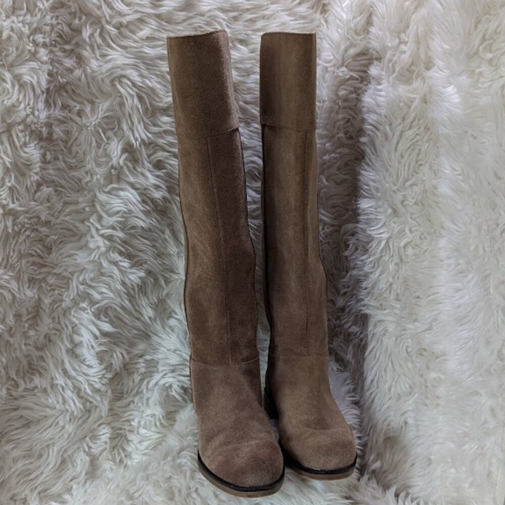 Franco Sarto L-Christine Leather Boots Size 6 in Mushroom